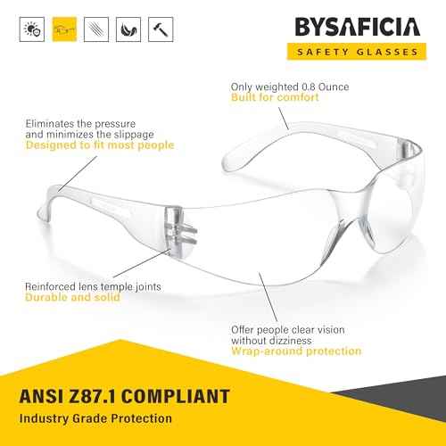Clear Safety Glasses Bulk Pack of 24, UV Protection and Impact Resistant Lens, Safety Goggles for Men Women, Protective Eyewear with ANSI Z87.1 for Outdoor Work, Construction, Industrial Work, Lab
