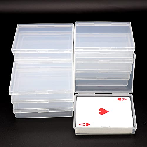 6 Pack Plastic Playing Card Deck Boxes Fits Baseball & Gaming Cards