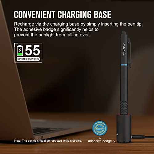 OLIGHT O'Pen Glow EDC Pen Light, 120 Lumens with Green Beam, Rechargeable LED Flashlight for Outdoor Uses, Writing, Adventure, Professional Business Gift(Black)