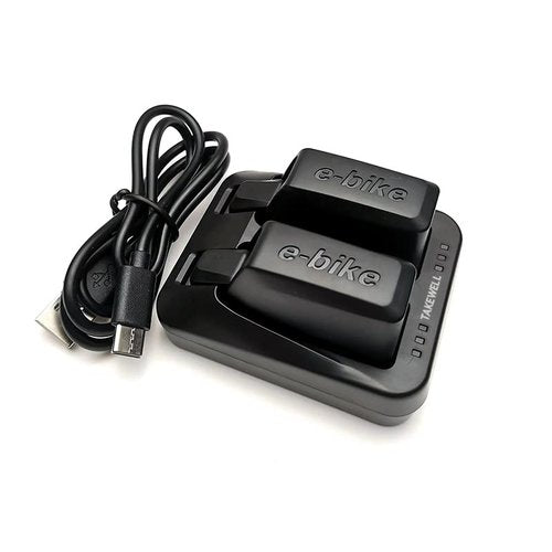 TAKEWELL 2 Pcs Batteries + Dual-Port Charger for SRAM AXS/eTap, The Charger Unit Comes with USB C, Both Batteries can be Quickly Charged at The Same Time, 300 mAh 7.4 V 2.2 Wh for One Battery.