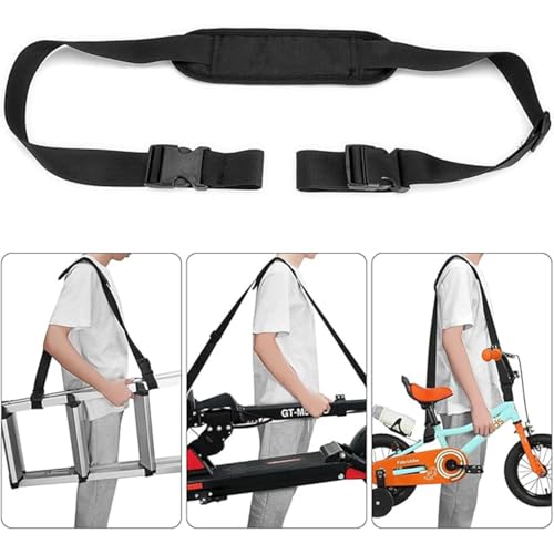 2 Pack Adjustable Kick Scooter Straps with Anti-Slip Shoulder Carrying Strap for Kids Bikes & Beach Chairs