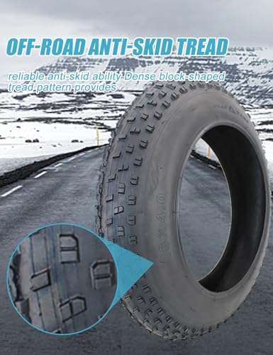 Fat Bike Tire and Inner Tube Set 16x4.0 Inch Replacement for E-Bikes Snowmobiles