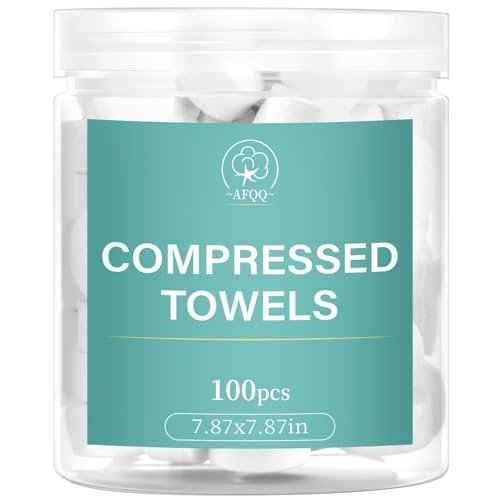 100 PCS Compressed Towels Disposable Washcloths Compressed Towel tablets Portable Compressed paper Towels Thicken the Towel Suitable for Outdoor Camping at home