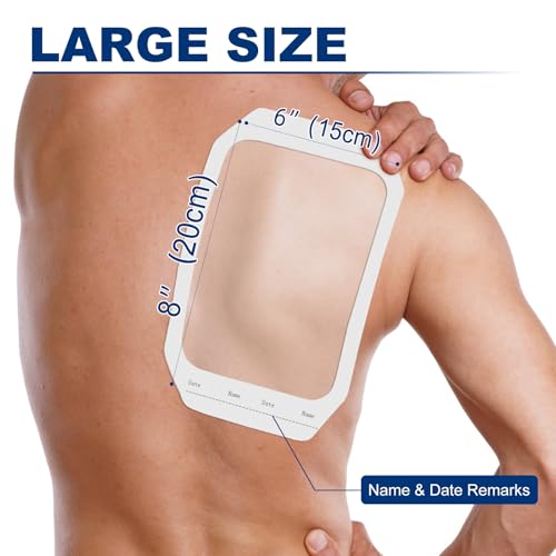 Ceeport Waterproof Transparent Film Dressing 6x8 Inches - 20 Sterile Pack - Hypoallergenic & Breathable