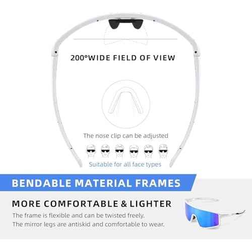 Sports Baseball Cycling Sunglasses for Men: Polarized Sunglasses for Women Youth UV400 Protection Running