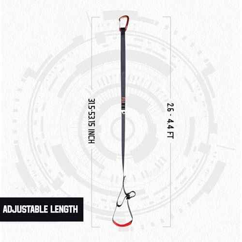 2.6-4.4 FT 16KN Foot Ascender, Adjustable Climbing Ascender Strap Rope Foot Belt Rock Climbing Rappel Rescue for Mountaineering, Rock Climbing, Engineering Protection