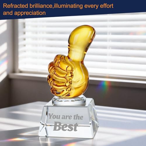 You Are The Best Gold Crystal Thumbs Up Award Trophy - Appreciation Gift