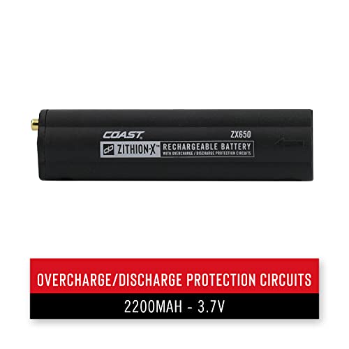 Coast ZX650 ZITHION-X Li-Ion Rechargeable Battery for The Polysteel 700 LED Flashlight, Black