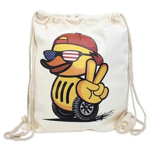 Ducks for Ducking Canvas Backpack - 16x13 Inch Duck Bag Holds 65 Rubber Ducks, SUV Gift