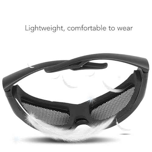 Wire Mesh Safety Glasses,Safety Goggles Breathable Shock Resistant Iron Mesh,Glasses for Military Cs Outdoor Game Fans Activity