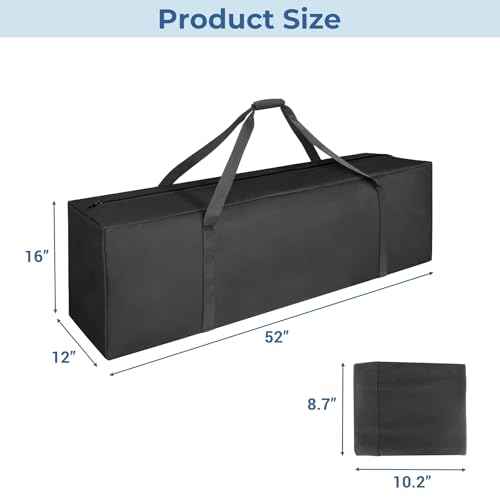 COOLBEBE 52" Sports Duffle Bag - 160L Extra Large Travel Duffel Luggage Bag with Upgrade 2-way Lockable Zippers, Sturdy & Water Resistant Long Duffle Bag for Camping Moving (Black 52inch)