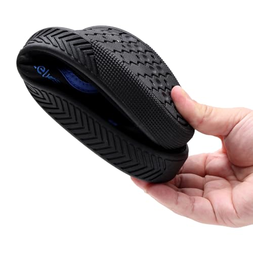 Water Shoes for Men and Women - Quick-Dry Aqua Sneakers with Drainage Holes - Lightweight Non-Slip Outdoor Water Sports - 11.5 Women / 9.5 Men Black Blue