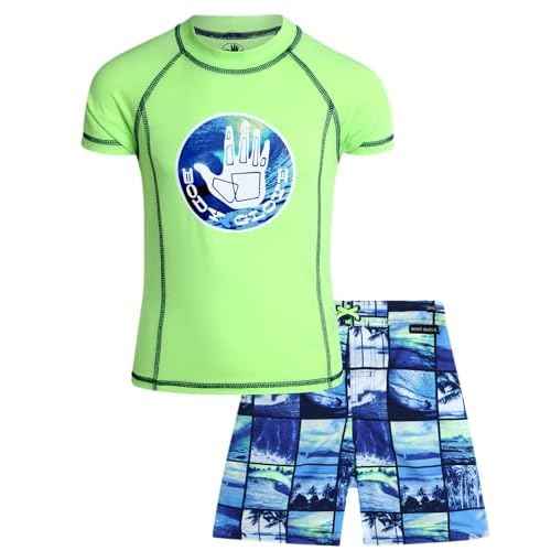 Body Glove Boys Swim Set - Boys Swim Trunks with Rash Guard UPF50+ 2 Piece Bathing Suits with Shorts Swimsuit Set (Size 4-12)