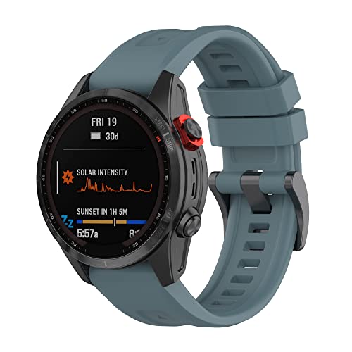 REYDA Silicone Watch Band for Garmin Fenix 9/8/7/6 Series - Rock Blue, 22mm Quick Fit Sport Strap