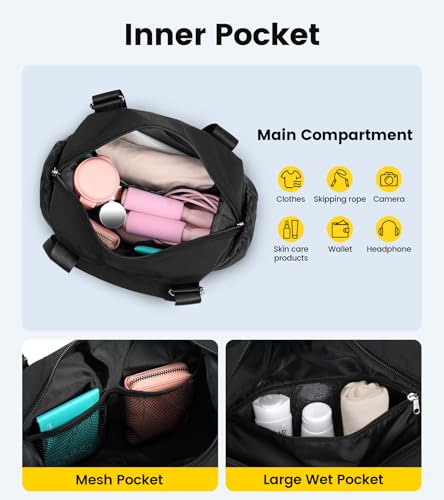 Vorspack Mini Gym Bag with Wet Pocket - Black / Mini