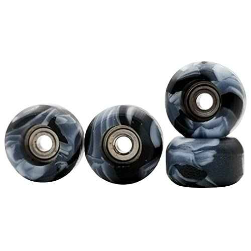 Fingerboard Wheels with Bearing CNC Lathed Swirl Color New Material (Black mix)