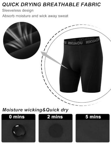 Men's Compression Shorts - Medium Black Spandex Quick Dry Workout Tights