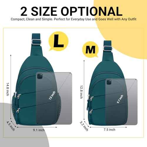 Crossbody Bags for Women, Sling Bag for Men, Small Hiking Backpack Anti Theft Lightweight for Outdoors Travel £¨M, Teal Blue£©