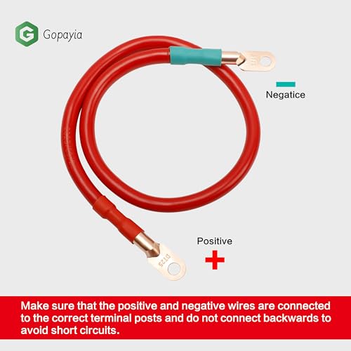 9-inch 4 AWG Golf Cart Battery Cables for EZGO TXT 1994-UP 36V/48V Pure Copper Wire