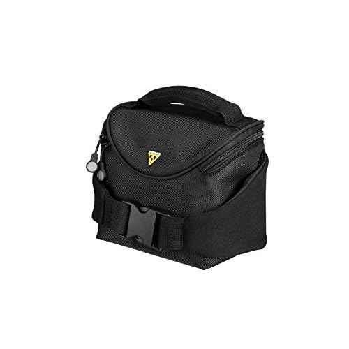 Topeak Compact Handlebar Bag & Pack with Fixer 8 ? 2L Convertible Bike Handlebar Bag & Waist Pack with Rain Cover, QuickClick Mount, Divided Pockets & 1800D Nylon Construction ? Fits 25.4?31.8 mm Bars