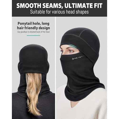 Balaclava Ski Mask for Men & Women, Modal Wool Blend Soft Windproof Face Mask Thermal Winter Full Face Cover for Cold Weather