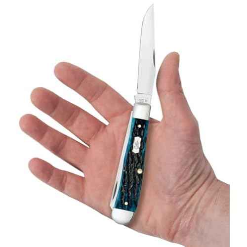 Case Cutlery CA51850: Trapper Med Blue Peach Seed