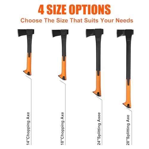 X14 Hatchet Axe, 14¡± Camping Axe for Wood Splitting & Kindling with Nylon Hollow Handle, Anti-Slip Shock Absorption Grip for Outdoor Survival, Firewood, Hiking & Yard Tools