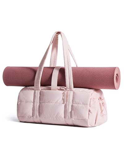 15L Pink Yoga Mat Bag for Women Gym & Travel Duffle with Wet Pocket