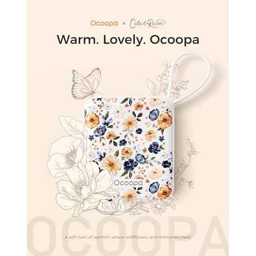 OCOOPA Hand Warmers Rechargeable, Smart Temp Control 7H*2 Long Safe Heat, Ultra Slim, Pocket-Size Design That Fits Gloves, Gifts for Women, Outdoor, Office, Commute (UT5 Nano)