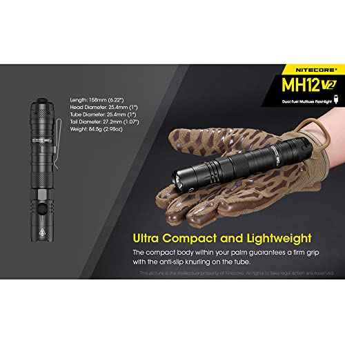 Nitecore MH12 v2 1200 Lumen USB-C Rechargeable Tactical Flashlight with LumenTac Organizer