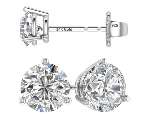 14K Gold & Sterling Silver Swarovski Zirconia Martini Earrings - 4.0 Carat Total Weight
