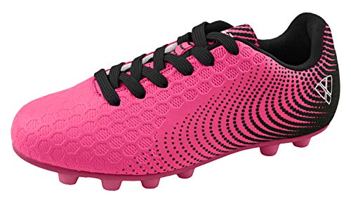 Kids Pink Black Soccer Cleats - Little Kid Size 13, Lightweight & Sturdy