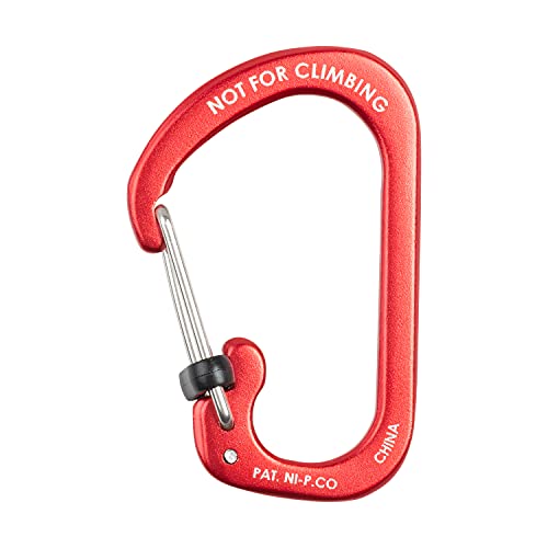 Nite Ize Size-3 Locking Aluminum Carabiner with SlideLock - Red, Pack of 1