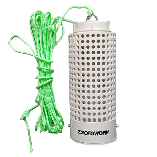 Small PVC Fish Bait Cage with 316 Stainless Steel & Glow Rope for Saltwater Fishing