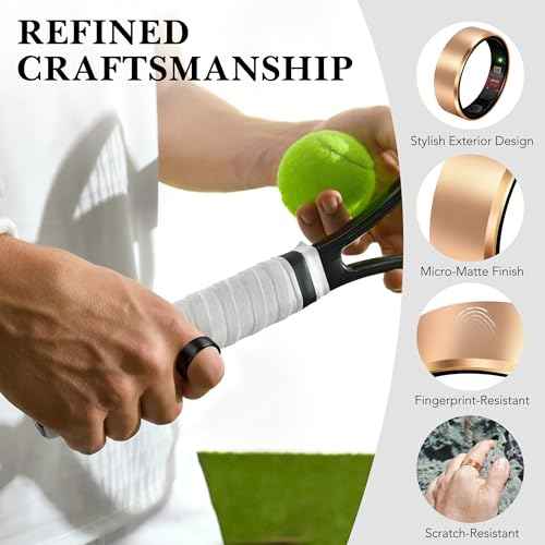 Smart Health Ring 2.0 for Women Men, Slim Scratch & Fingerprint Resistant Design,Efficient Chip Fitness Tracker, Monitors Heart, Blood Oxygen & Pressure, Sleep, Steps, Waterproof, iOS & Android, RG 8