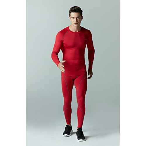 TSLA Men's Thermal Long Sleeve Compression Shirts, Athletic Base Layer Top, Winter Gear Running T-Shirt
