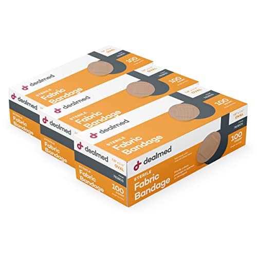 Dealmed Oval Spot Bandages - Latex-Free Non-Stick Wound Care - 300 Count (3 Pack, 100 Count Each)