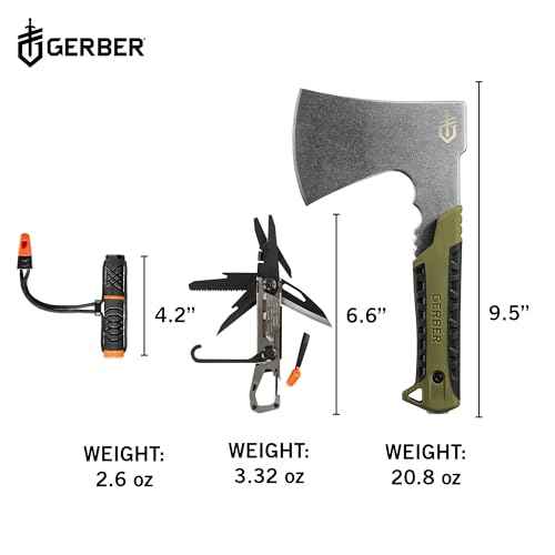 Gerber Gear Camp Setup Kit - Includes Pack Hatchet, Fire Starter & Stake-Out Camping Multitool - Premium Camping Equipment