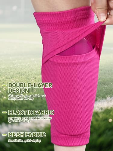 Kids Soccer Shin Guards Set with Sleeves and Socks - Youth Impact Protection