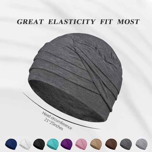 2 Pieces Chemo Headwear for Women, Soft Cancer Headwear Elastic Cancer Hat for Hair Loss