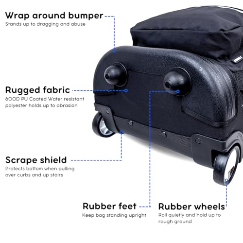 J World New York Sunrise Rolling Backpack, Black, One Size
