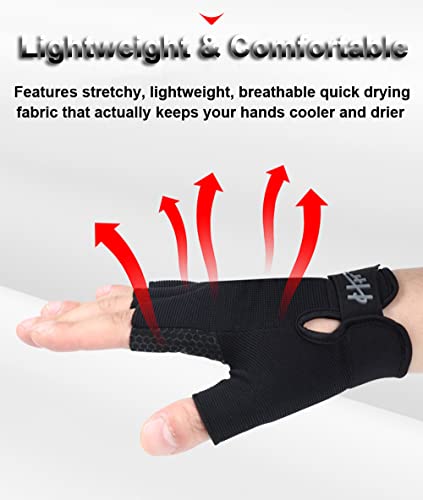 SUJAYU Water & Sports Fingerless Gloves Small Grey for Fishing Kayaking & More