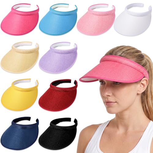 Multi-Color Sun Visor for Women & Men Wide Brim Clip-On Beach Cap Adjustable Travel Sport