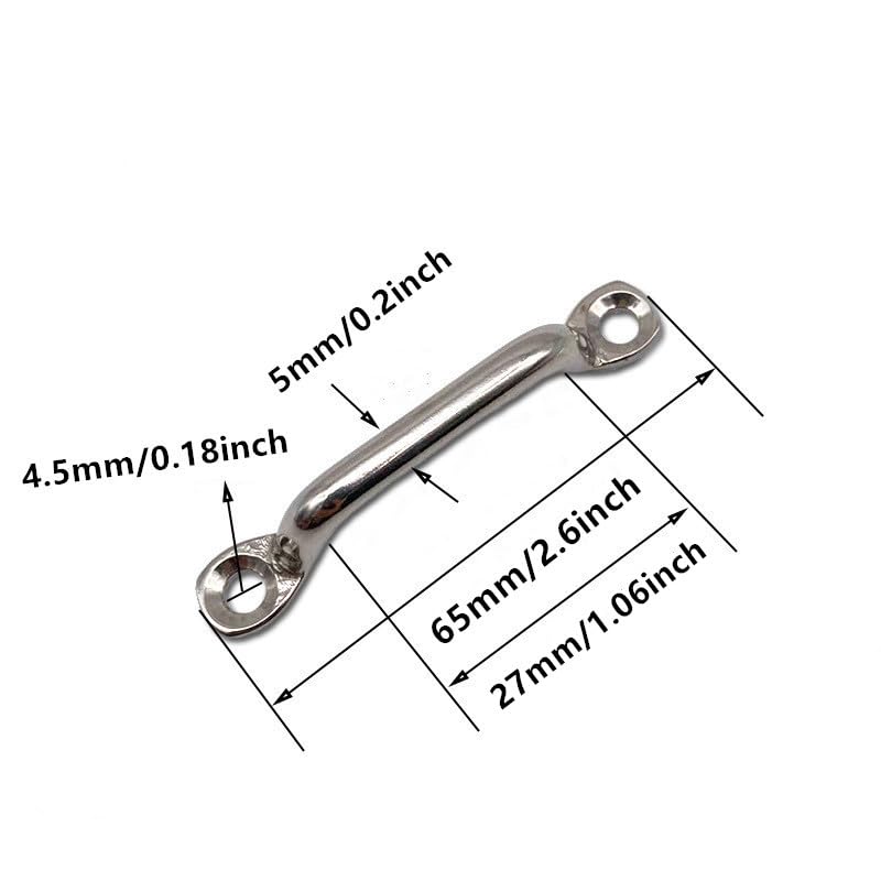 Stainless Steel Deck Loop Pad Eye for Boat Kayak Tie-Downs 10 Pack