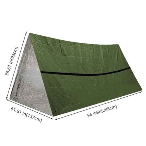 Emergency Survival Tent. 2-Person Tube Shelter Waterproof & Windproof Reusable Thermal Blanket Compact,Lightweight Includes SOS Whistle Perfect for Camping, Hiking, and Emergencies.