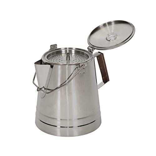 Stansport Stainless Steel Percolator Coffee Pot 28 Cups (276-28), Silver
