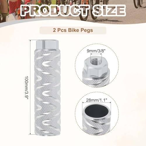 White Bicycle Pegs for BMX Mountain Bikes Aluminum Alloy Anti-Skid Support