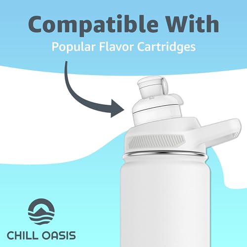 Chill Oasis White Replacement Lid for Cirkul Water Bottle - Leak Proof BPA-Free