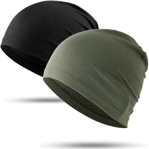 WTACTFUL 2-Pack Cooling Skull Caps for Men & Women - Breathable 3D Mesh Running Caps for Cycling, Gym & Summer