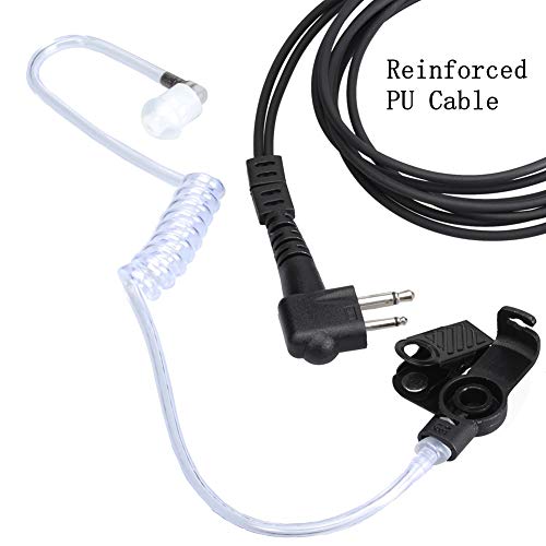 2 Pack Acoustic Tube Headset with Microphone for Motorola Walkie Talkies
